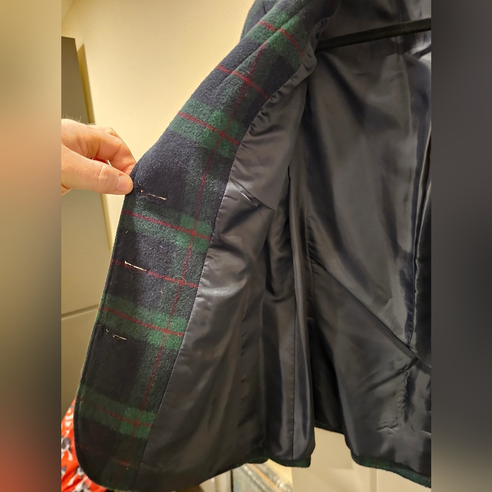 Talbots Women's Tartan Plaid Blazer - Green and Red - Picture 5 of 6